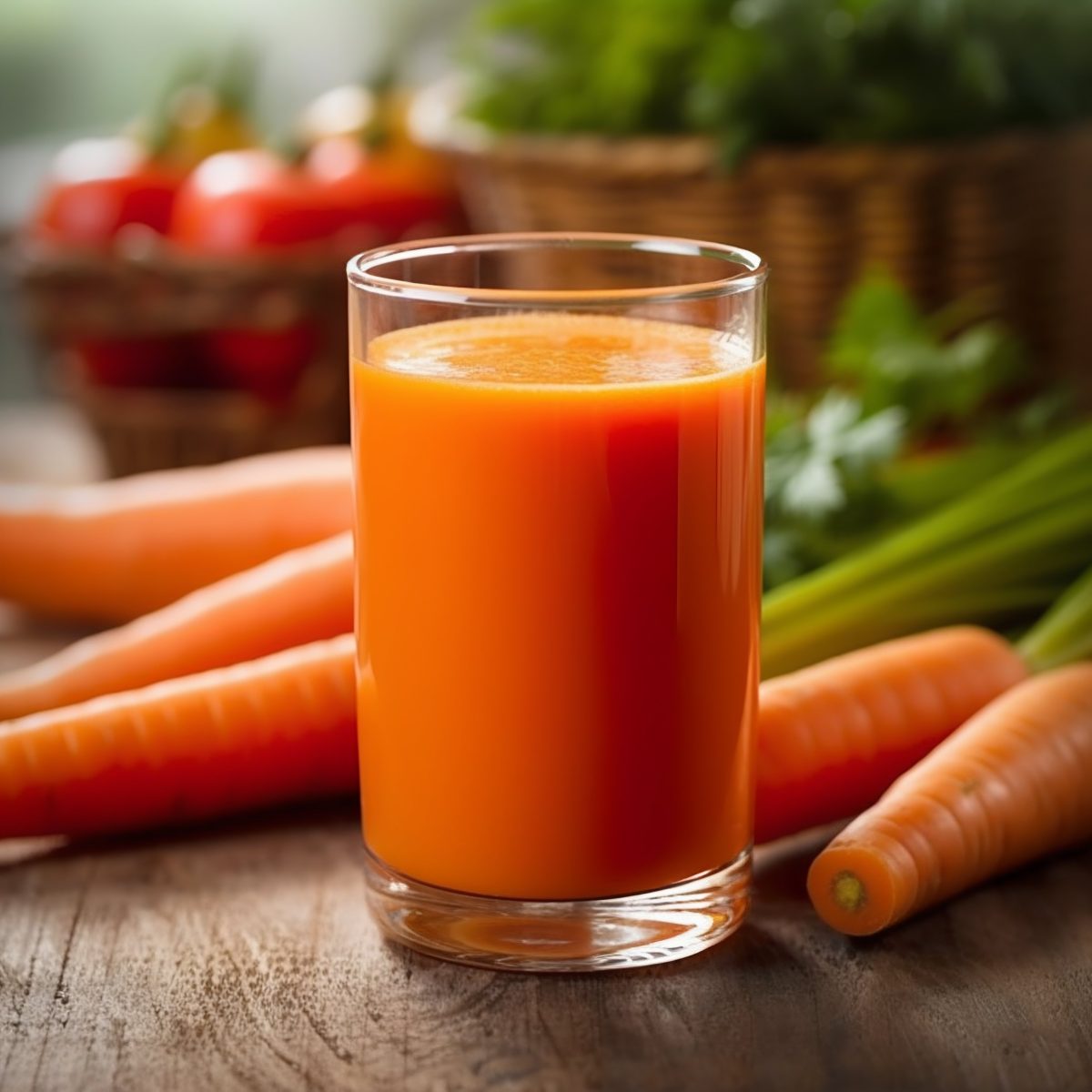 A glass of carrot juice