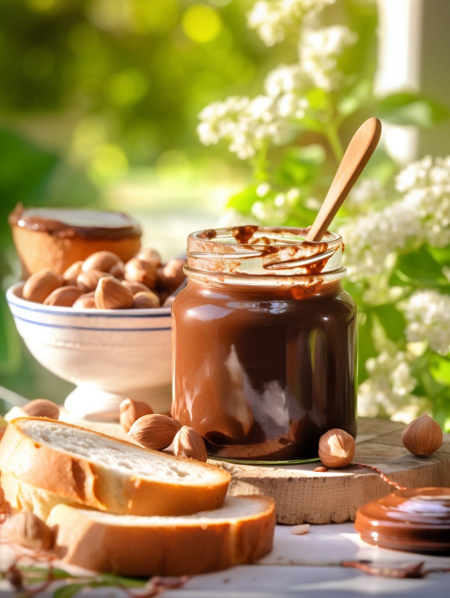 Hazelnut spread in a jar