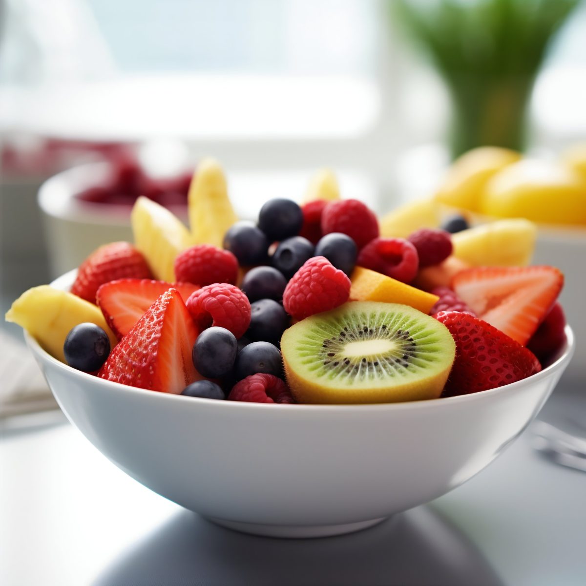 Kiwi berries fruit salad