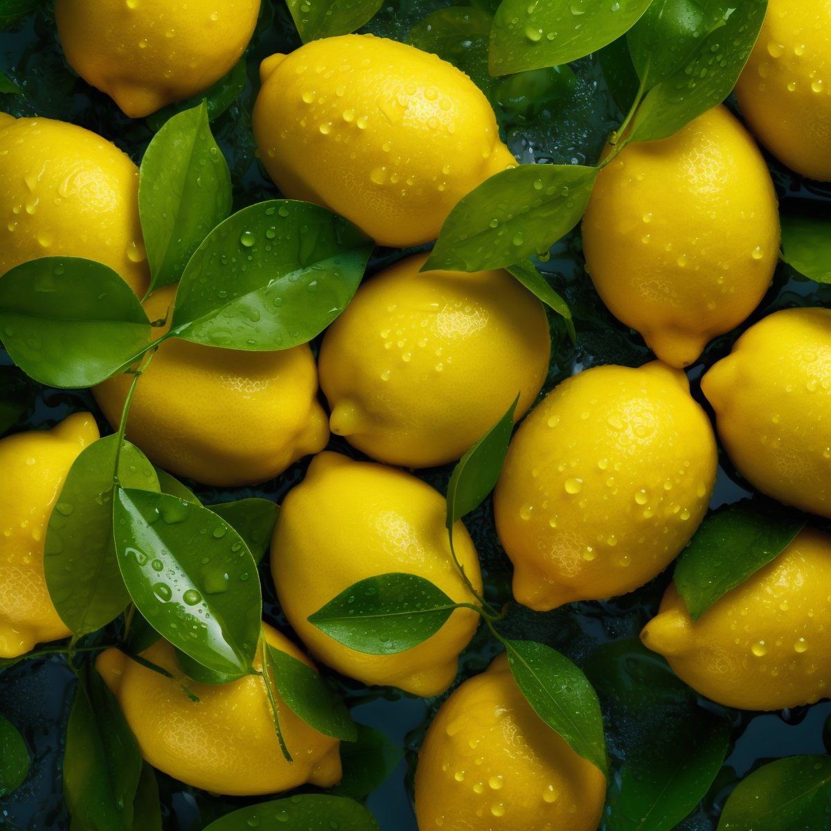 Lemons with leaves