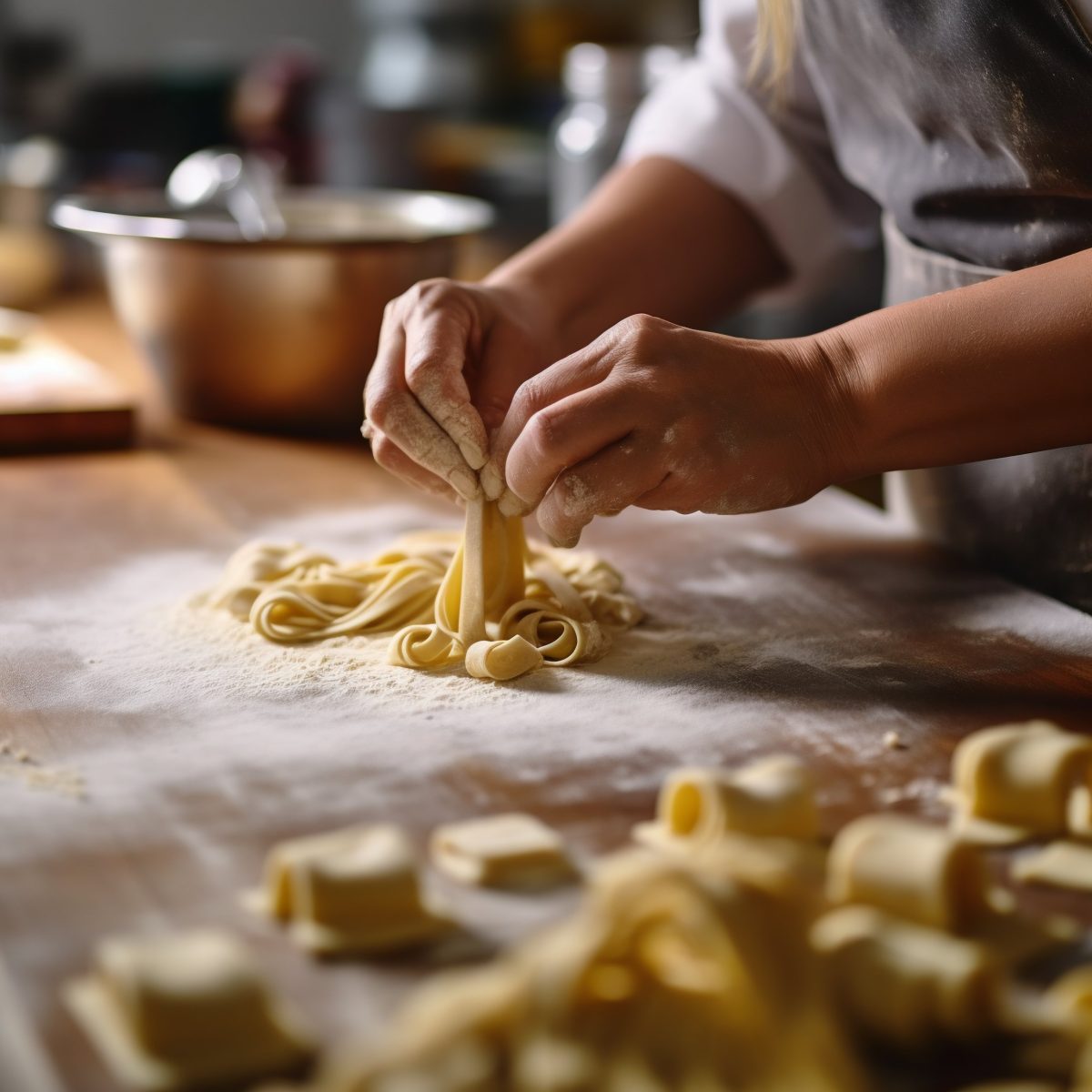 Making homemade spaghetti