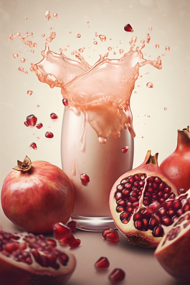 Pomegranate milk splash