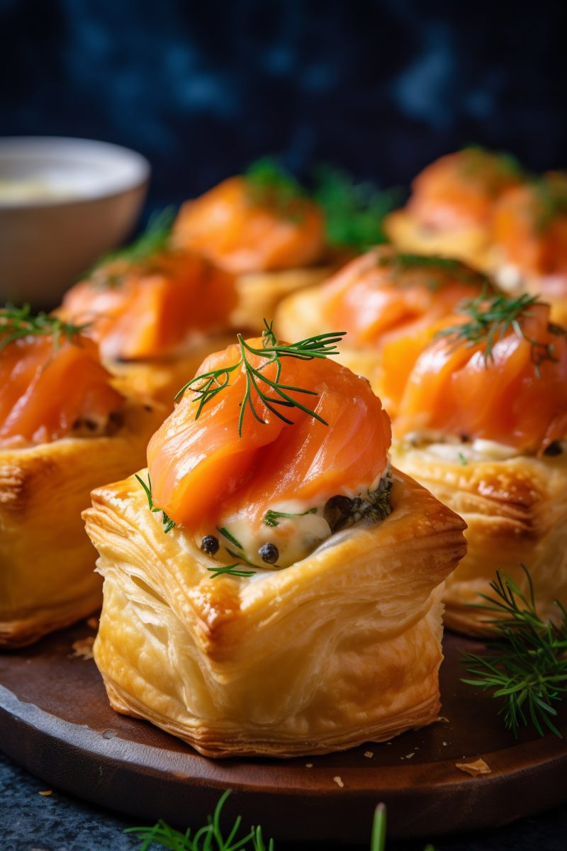 Salmon puffed pastry