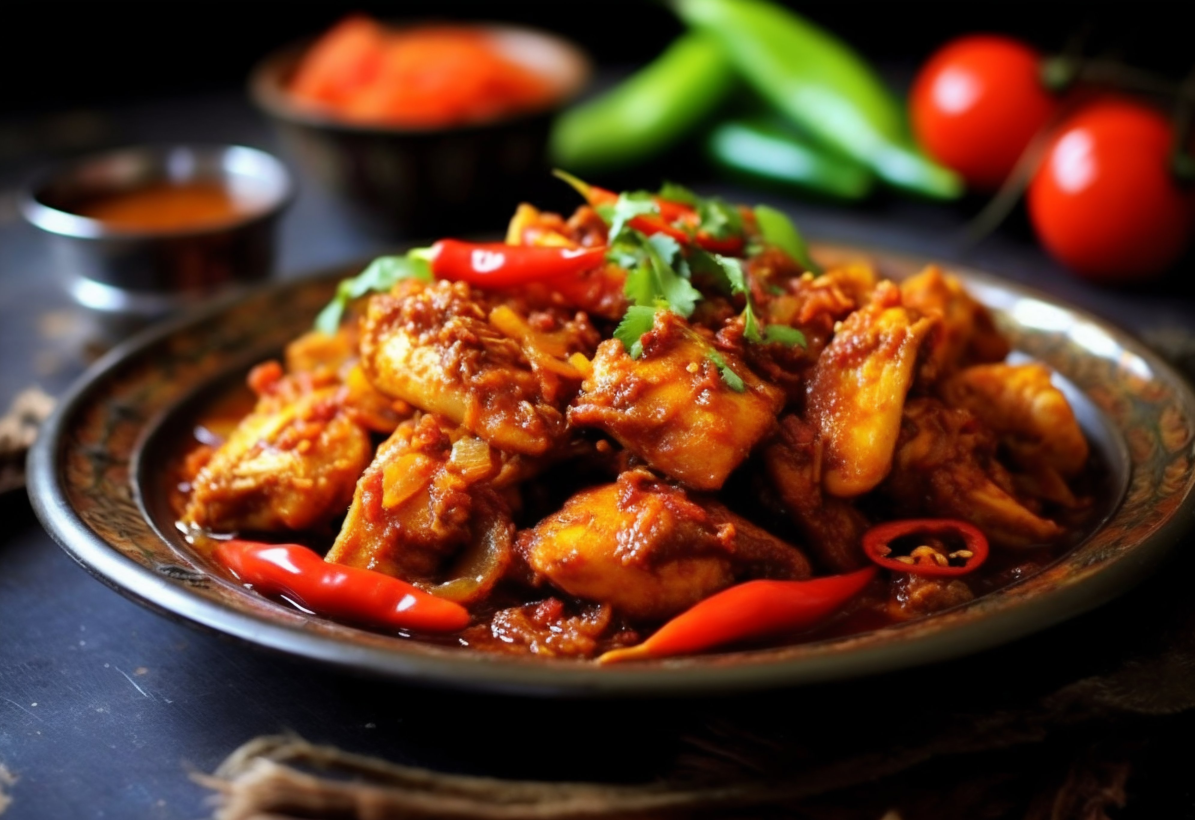Spicy Chicken Dish with Fresh Ingredients
