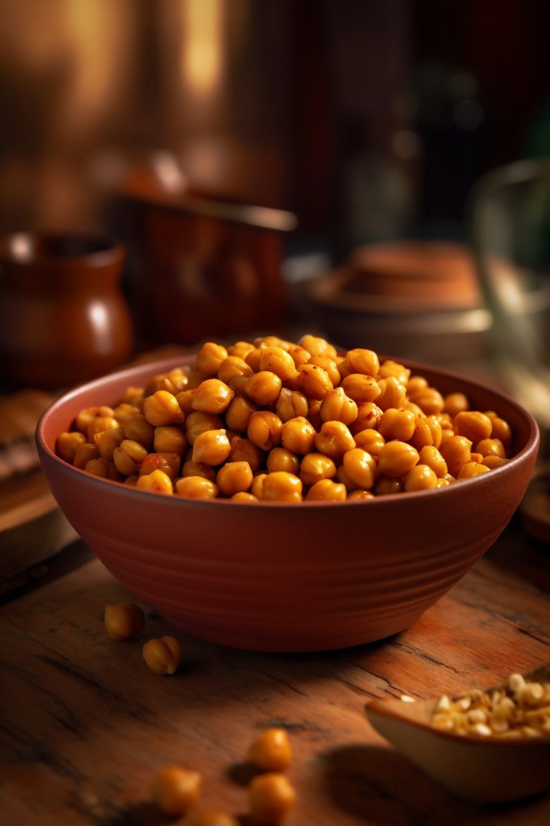 Spicy chickpeas in a bowl