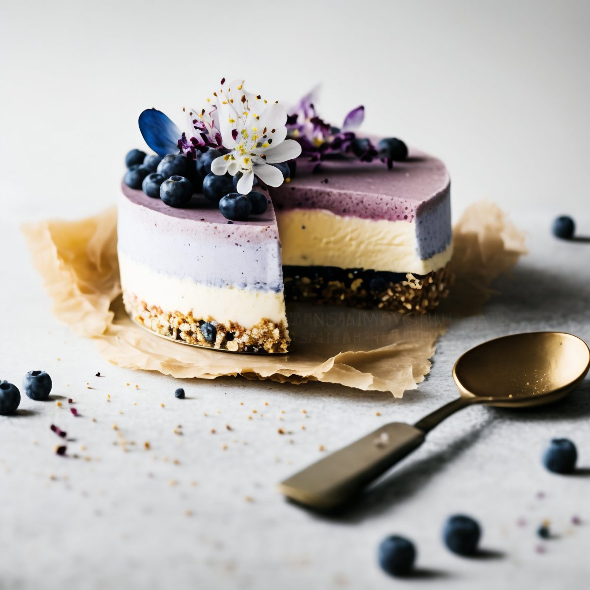Vegan blueberry cheesecake