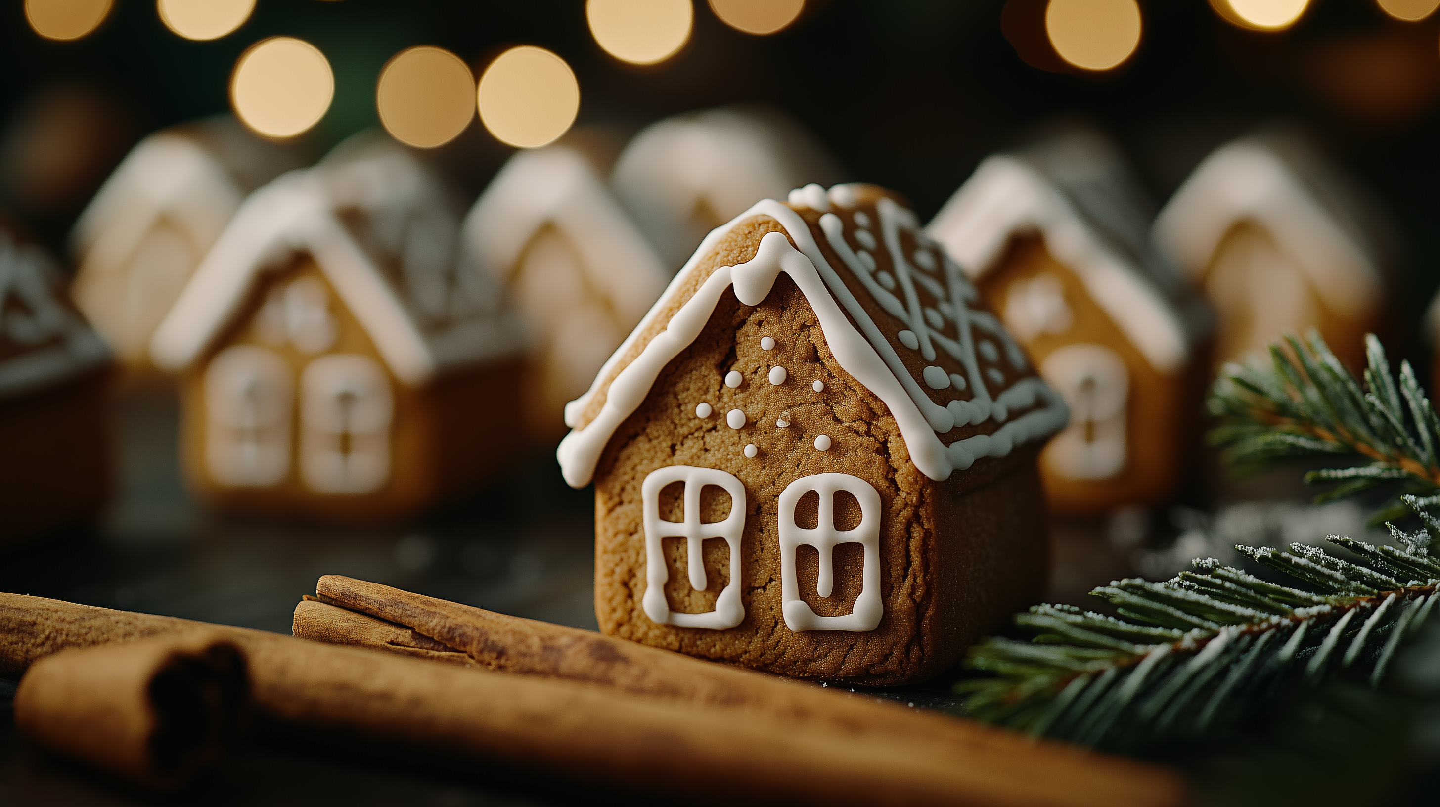 Adorable Gingerbread House Decorated with Icing