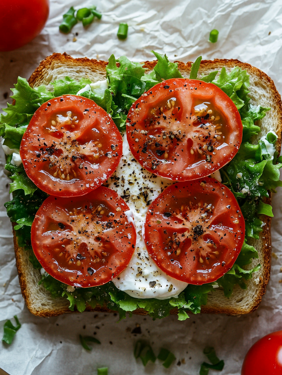 Fresh Tomato and Lettuce Sandwich Delight