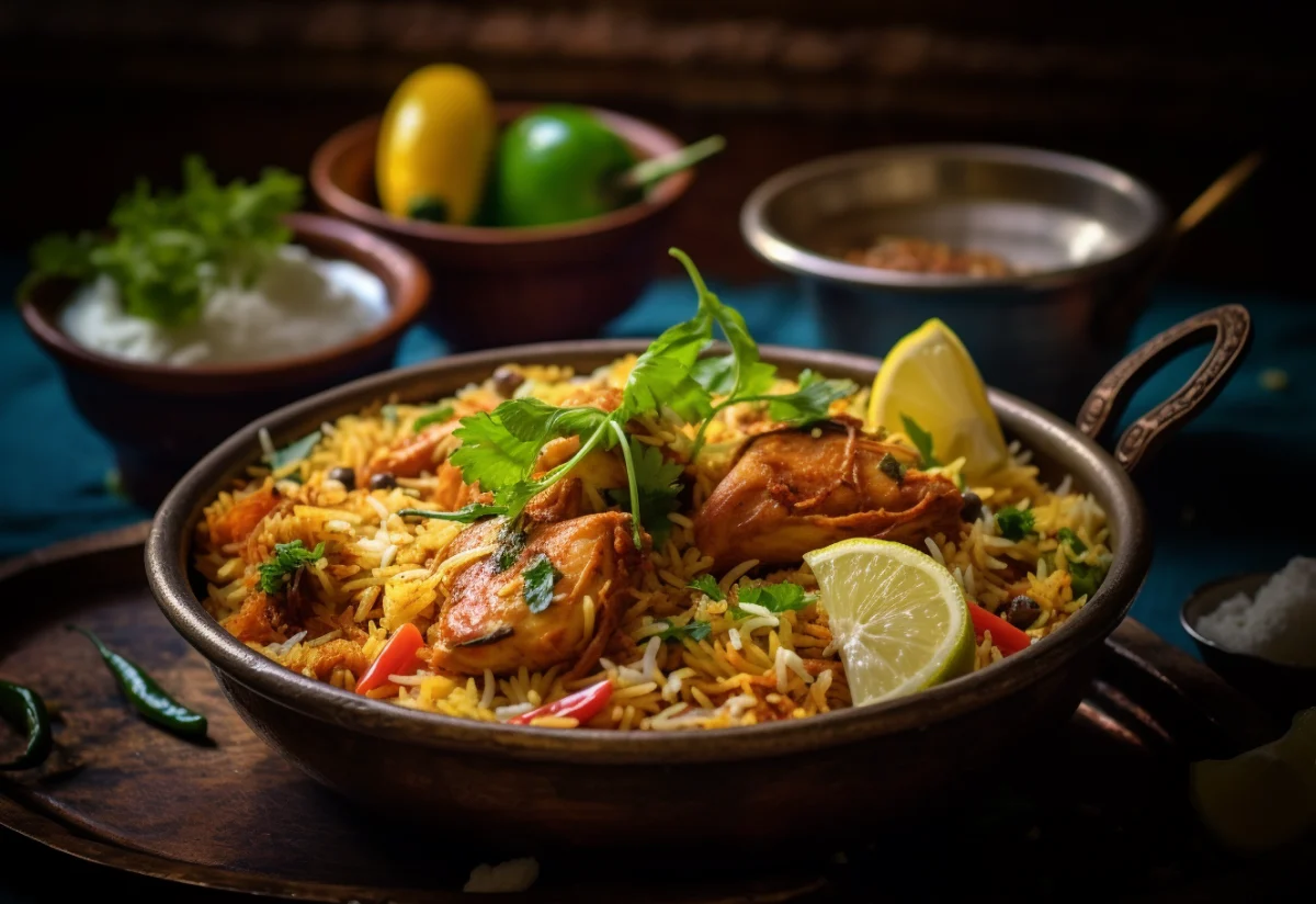 Aromatic Chicken Biryani in a Copper Pot