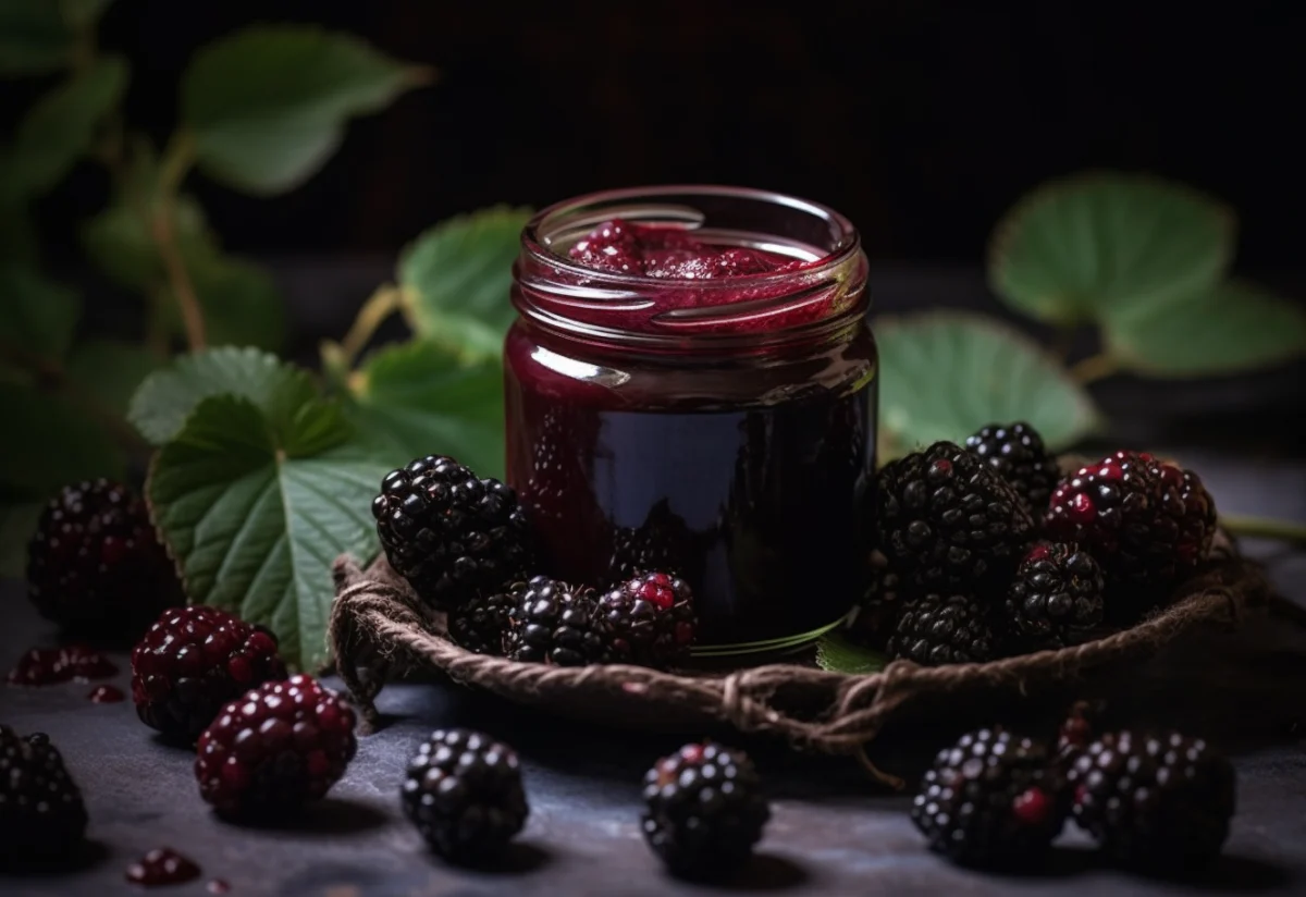 Delicious Blackberry Jam with Fresh Berries