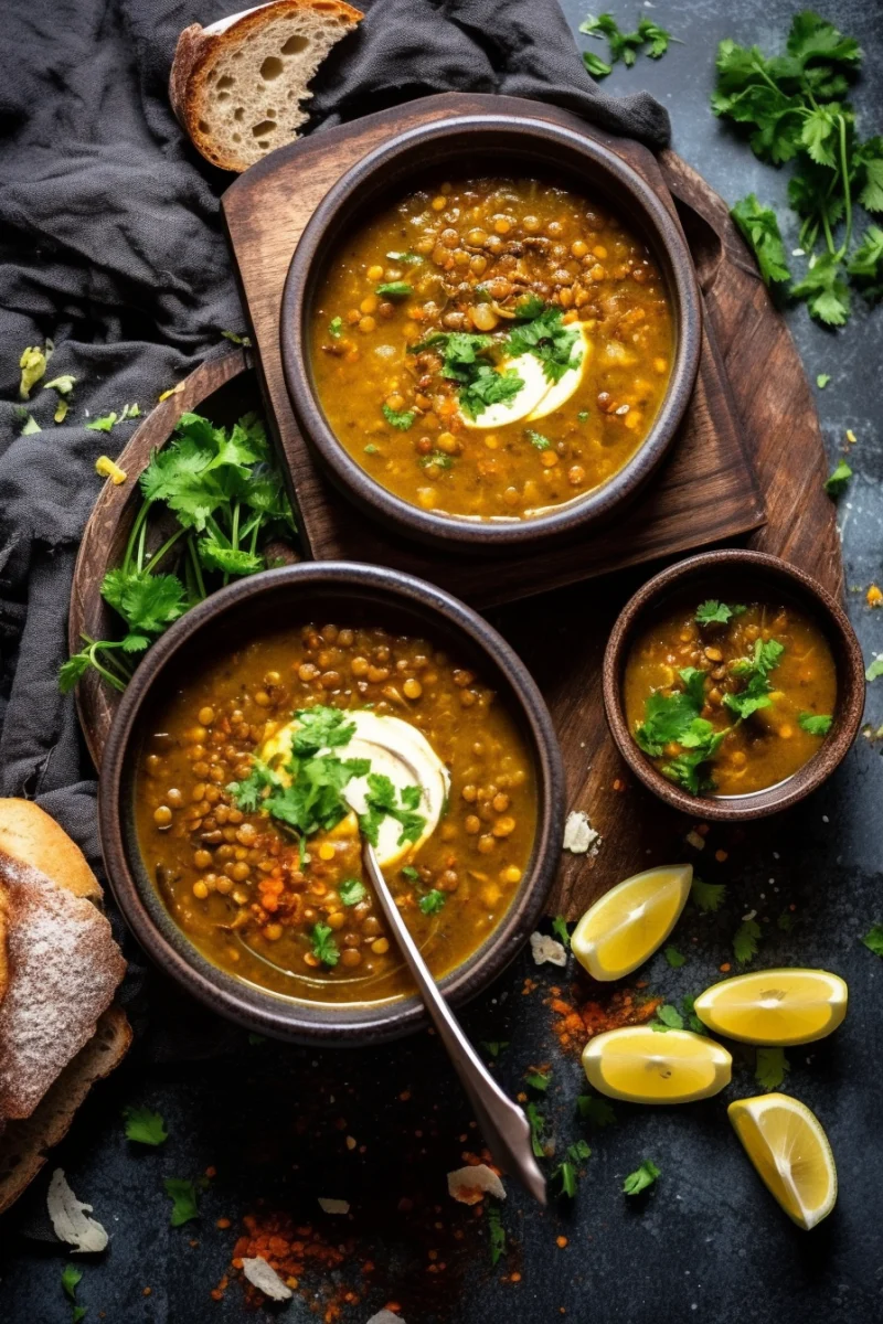 Hearty Lentil Soup with Fresh Herbs and Lemon